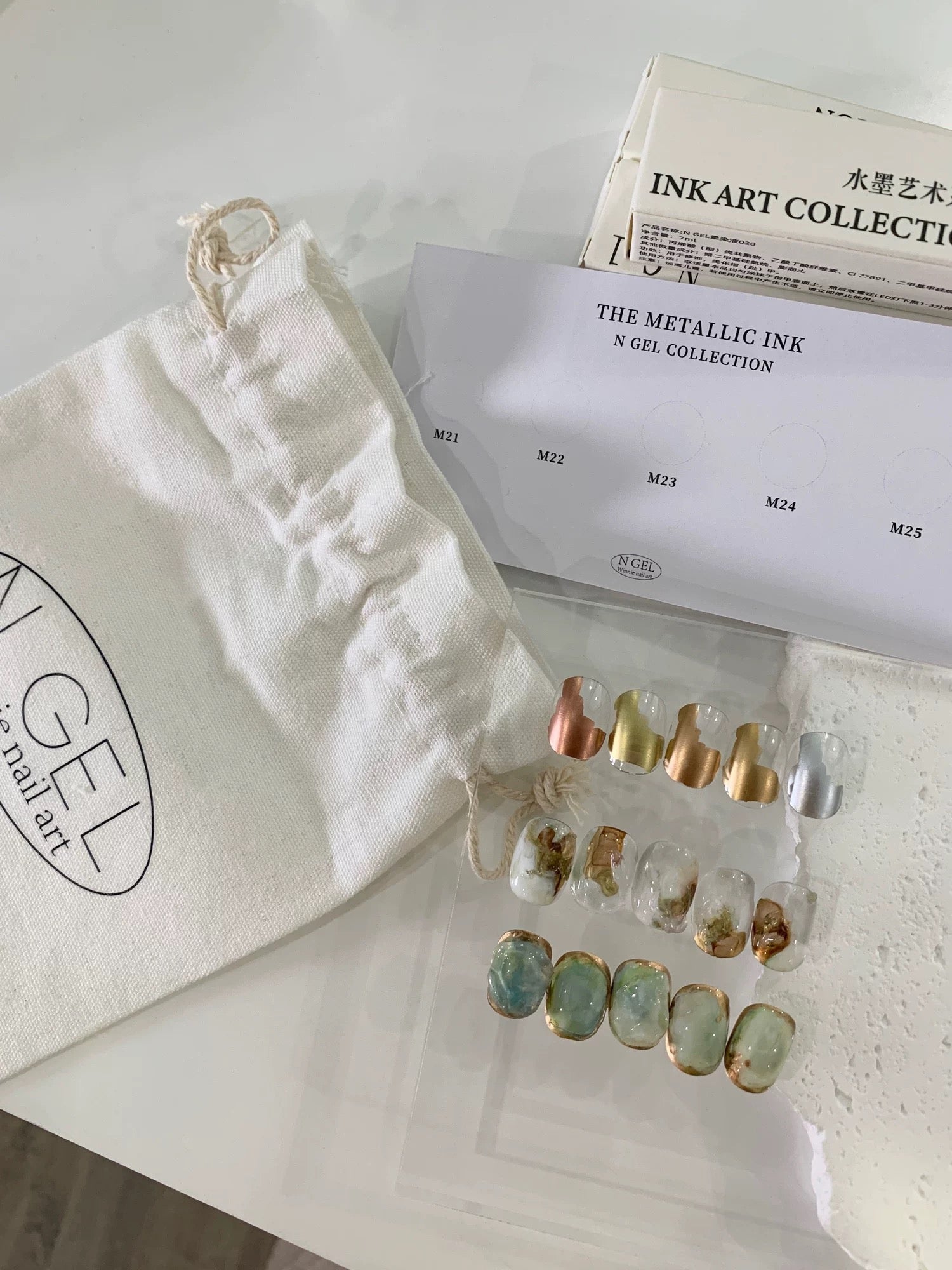 Ngel Metallic Blooming Liquid 5 Colors Set - Nail de Concept Supply