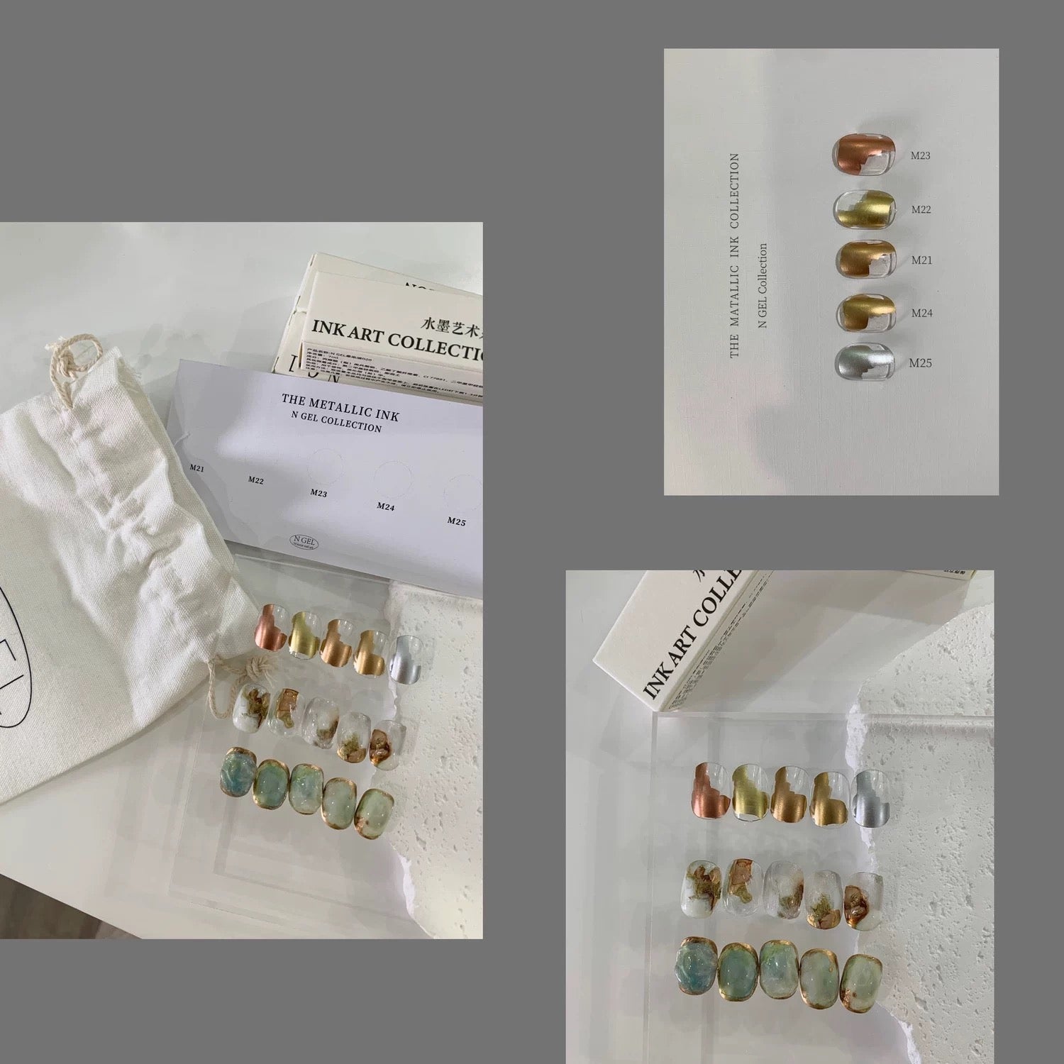 Ngel Metallic Blooming Liquid 5 Colors Set - Nail de Concept Supply