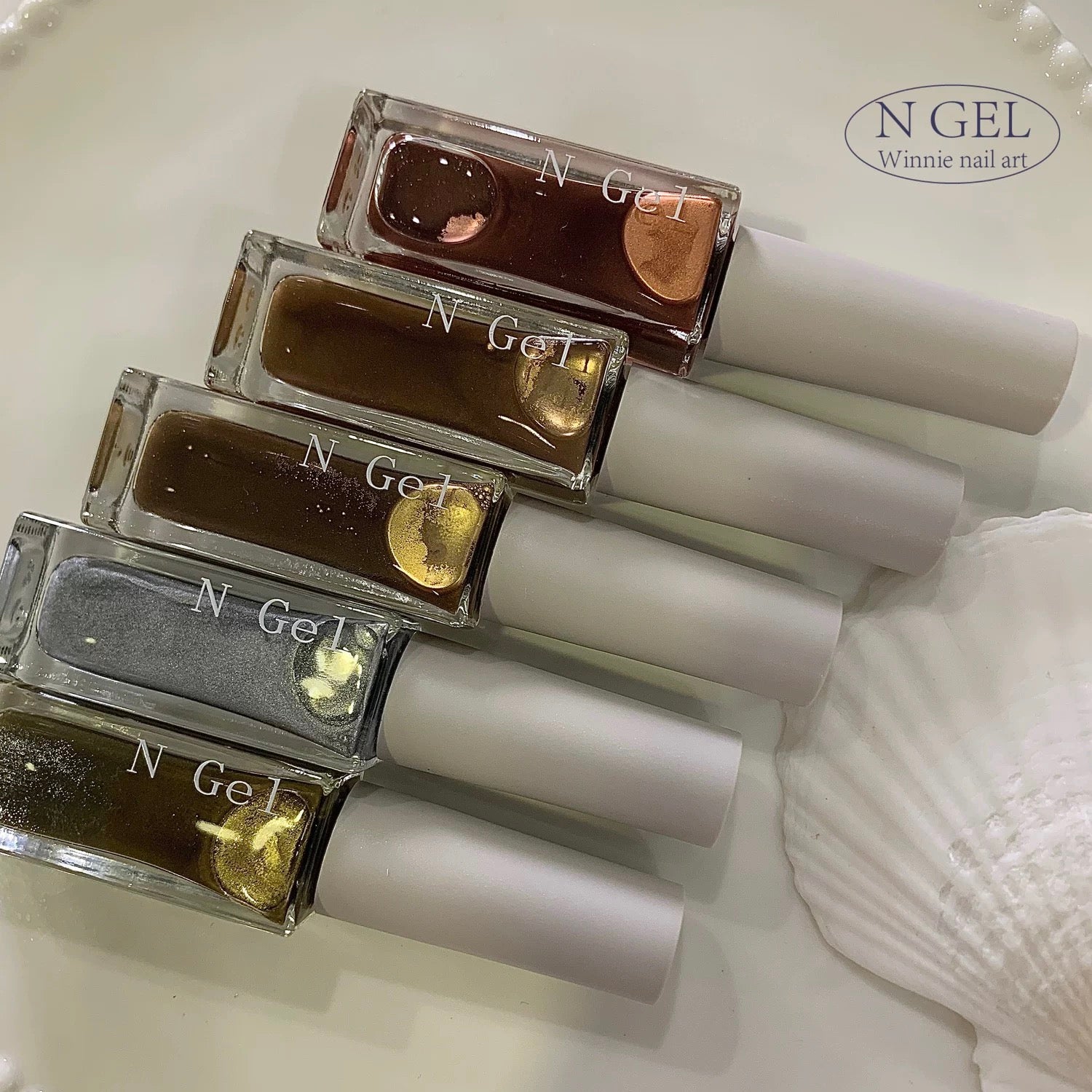 Ngel Metallic Blooming Liquid 5 Colors Set - Nail de Concept Supply