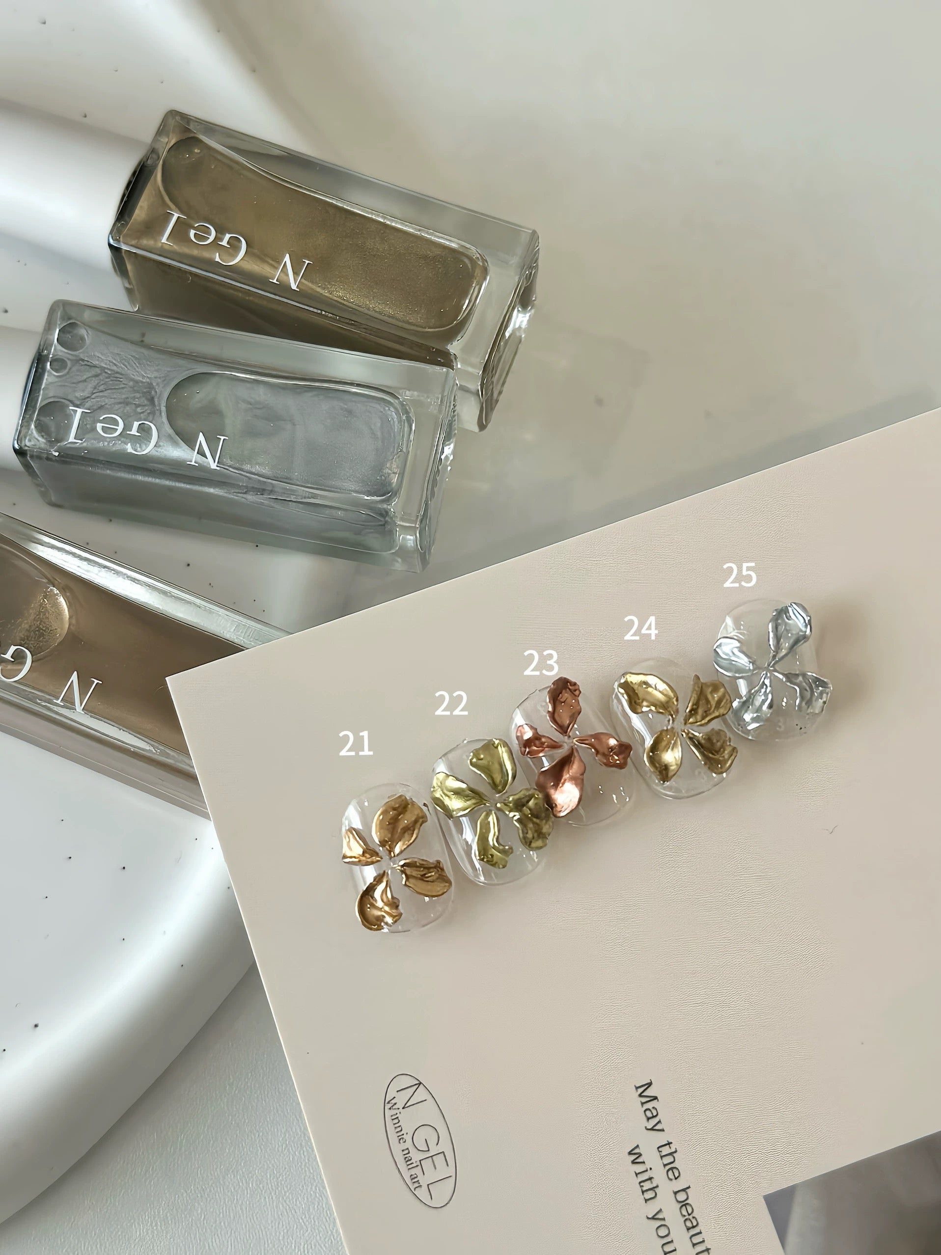 Ngel Metallic Blooming Liquid 5 Colors Set - Nail de Concept Supply
