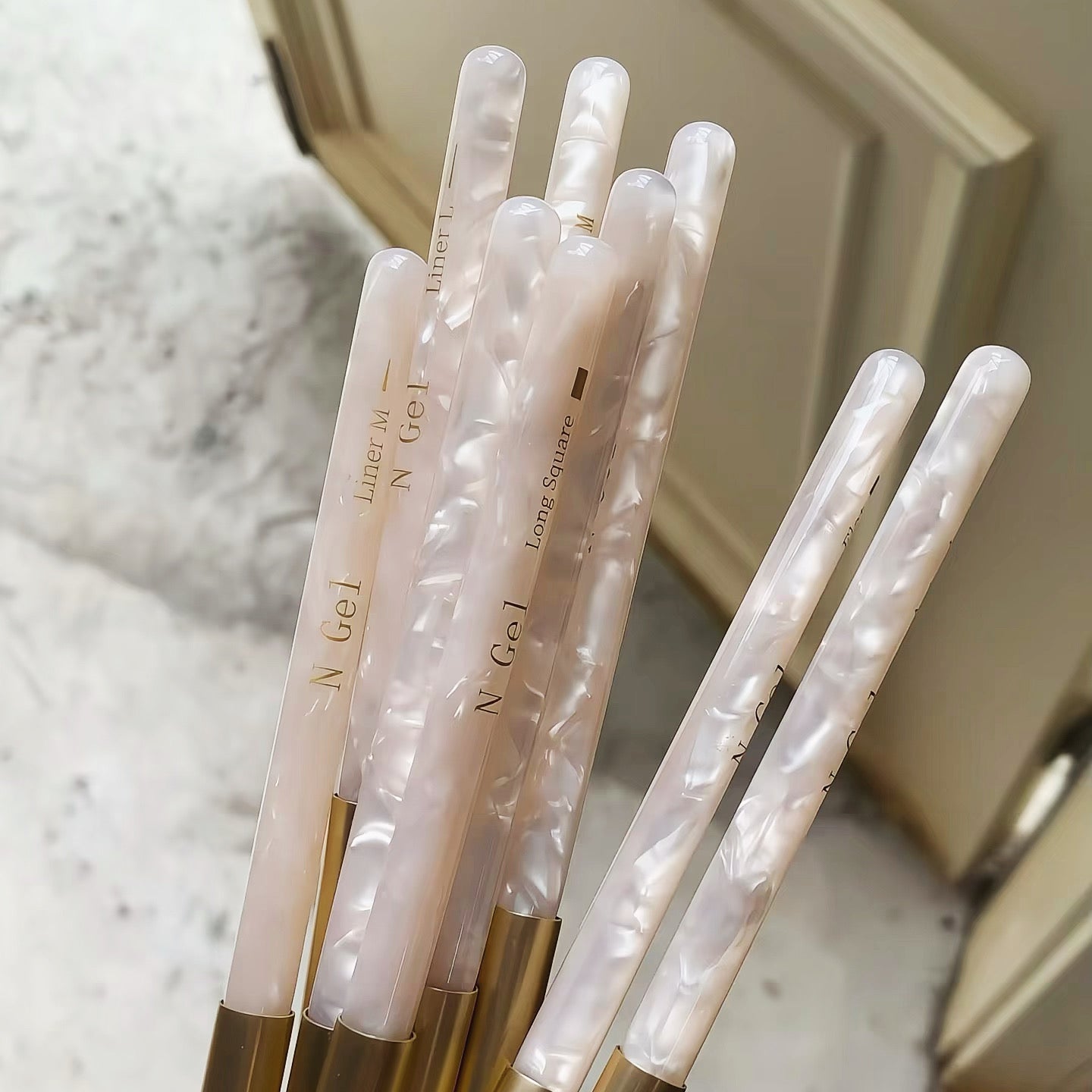 NGel Beige Pearl Set(10Brushes) - Nail de Concept Supply