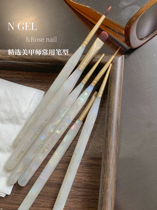 NGelXRose Colourful Shell Brush (6Brushes) - Nail de Concept Supply