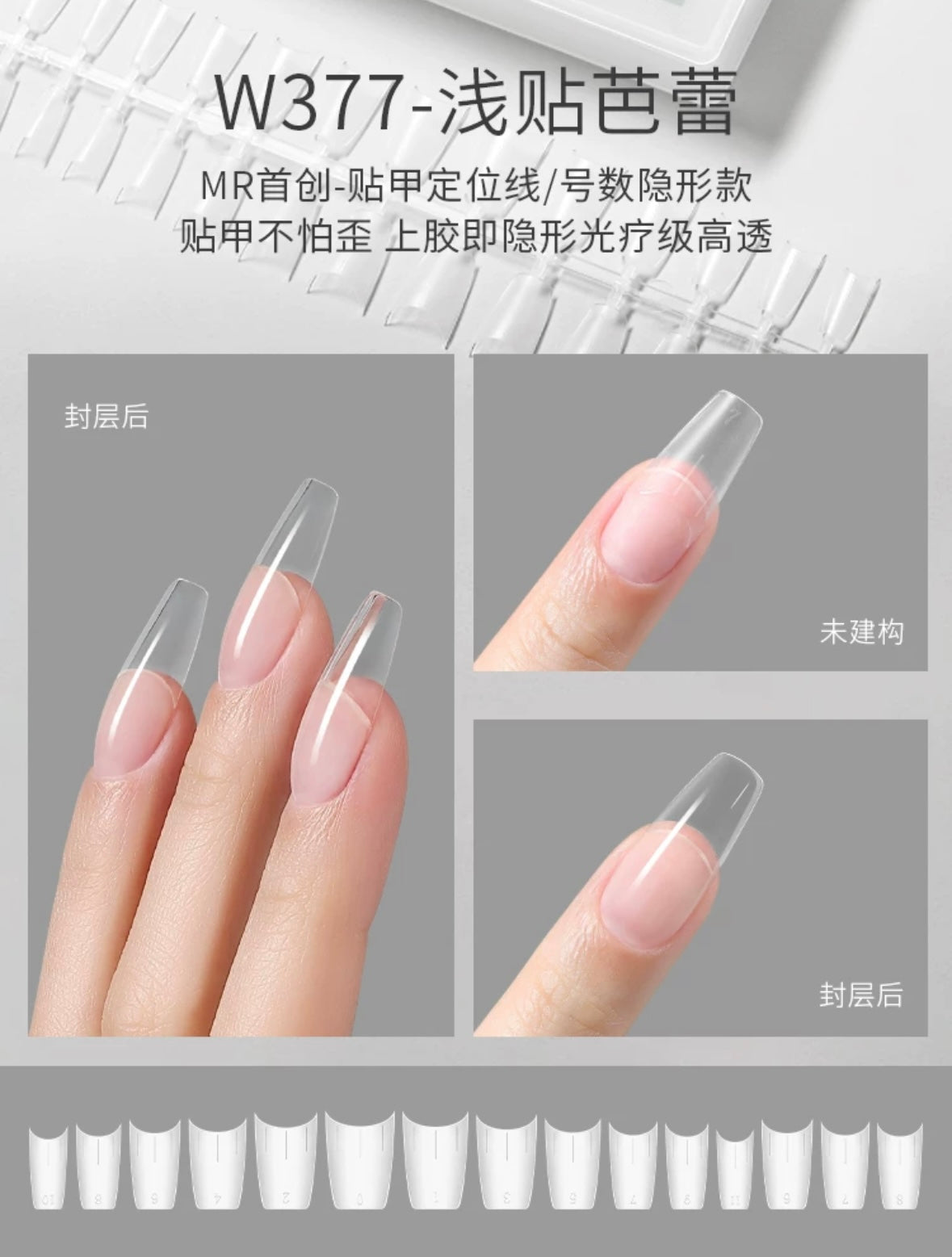 MR.Nail Half Nail Tip(with guide line/360 Pieces)