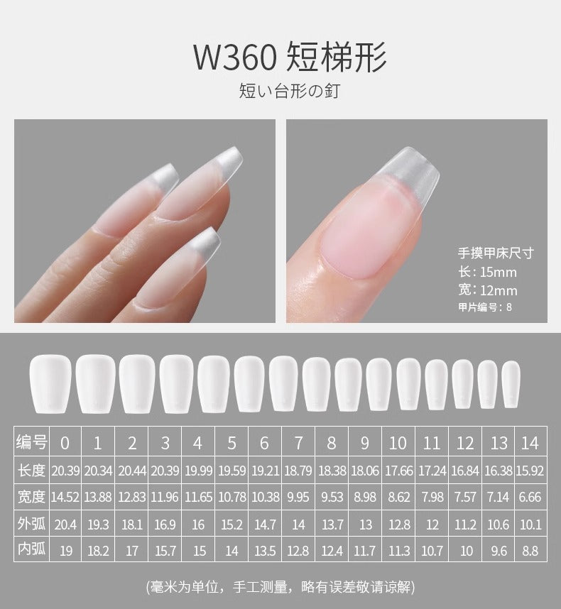 Mr. Nail Full Cover Nail Tips(360 Pieces)